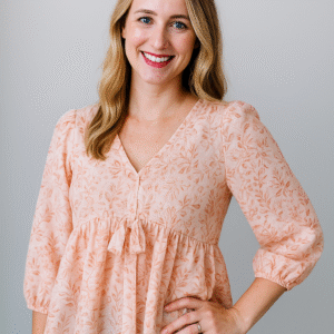 V-Neck Peplum Floral Top