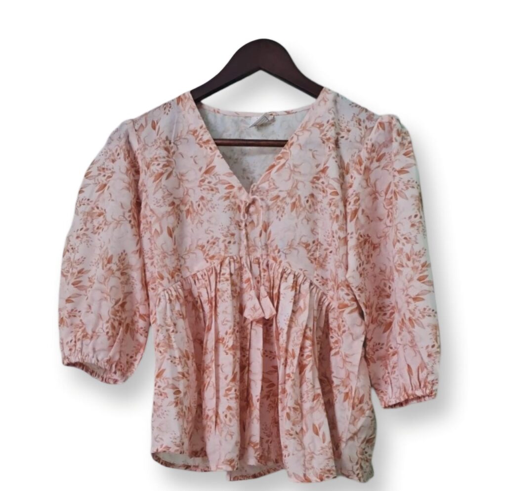 V-Neck Peplum Floral Top