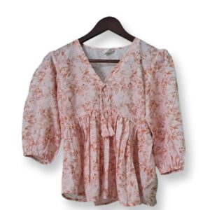V-Neck Peplum Floral Top