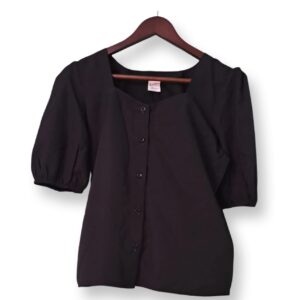 Black Puff Sleeve Top